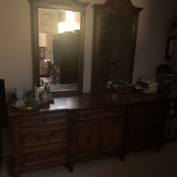 Long Dresser with Two Mirrors