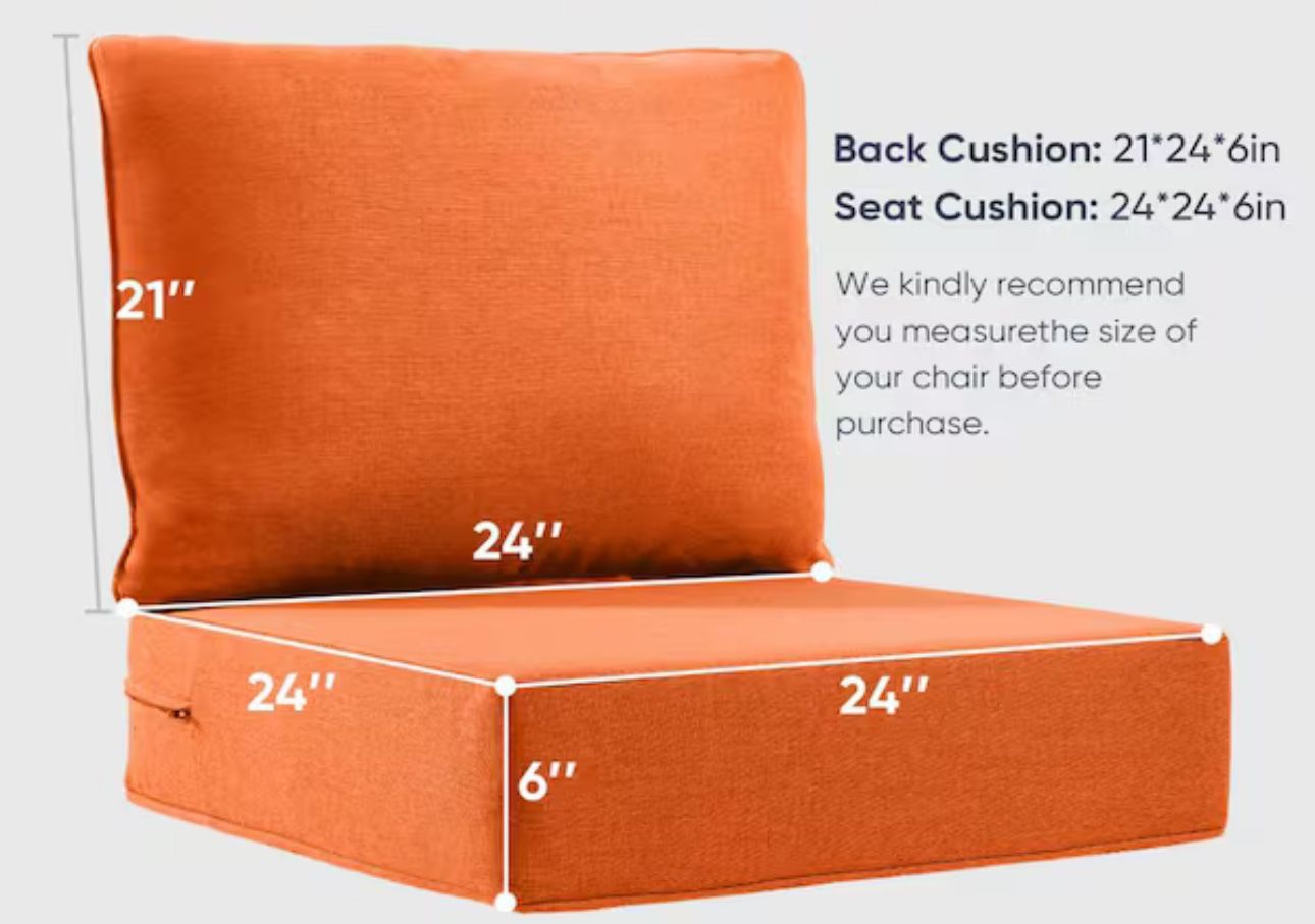 Outdoor Cushion in Orange 24x24