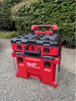 Milwaukee Packout Rolling Toolbox and 16” Tool-Box Case with Customizable Insert