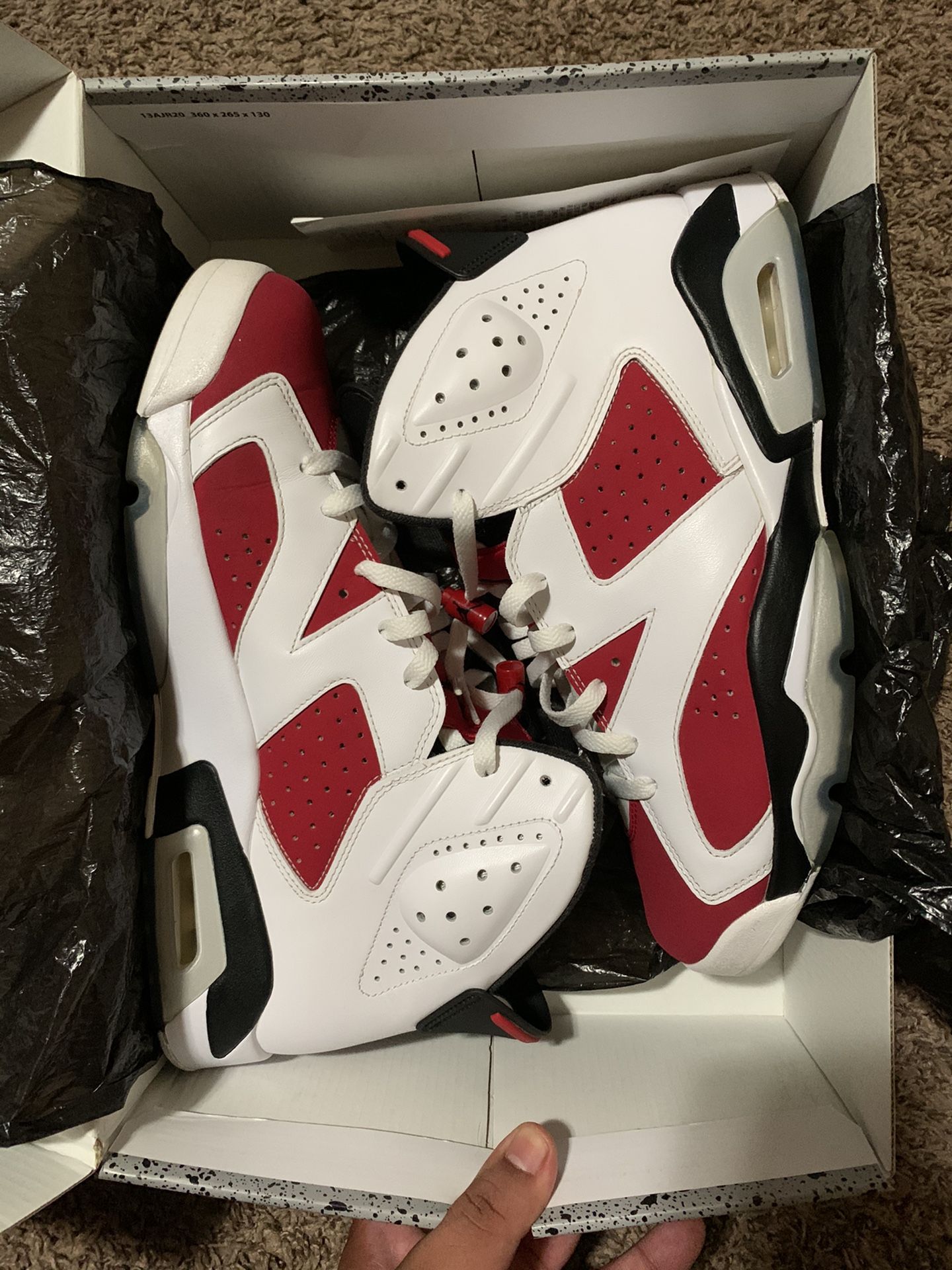 Retro Jordan 6 “Carmine” size 12