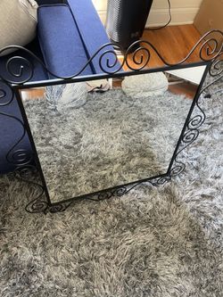 Square Mirror With Black Frame 