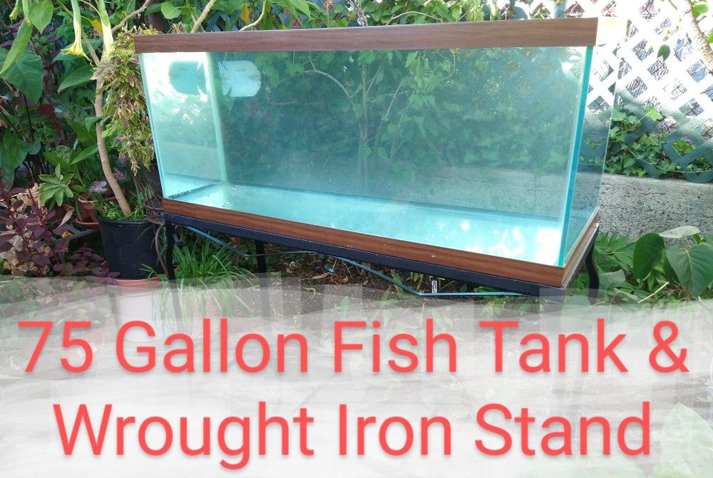 75 Gallon Fish Tank & Wrought Iron Fishtank Stand - $150

