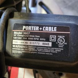 Porter-Cable Model 3807 10" Compound Slide Saw