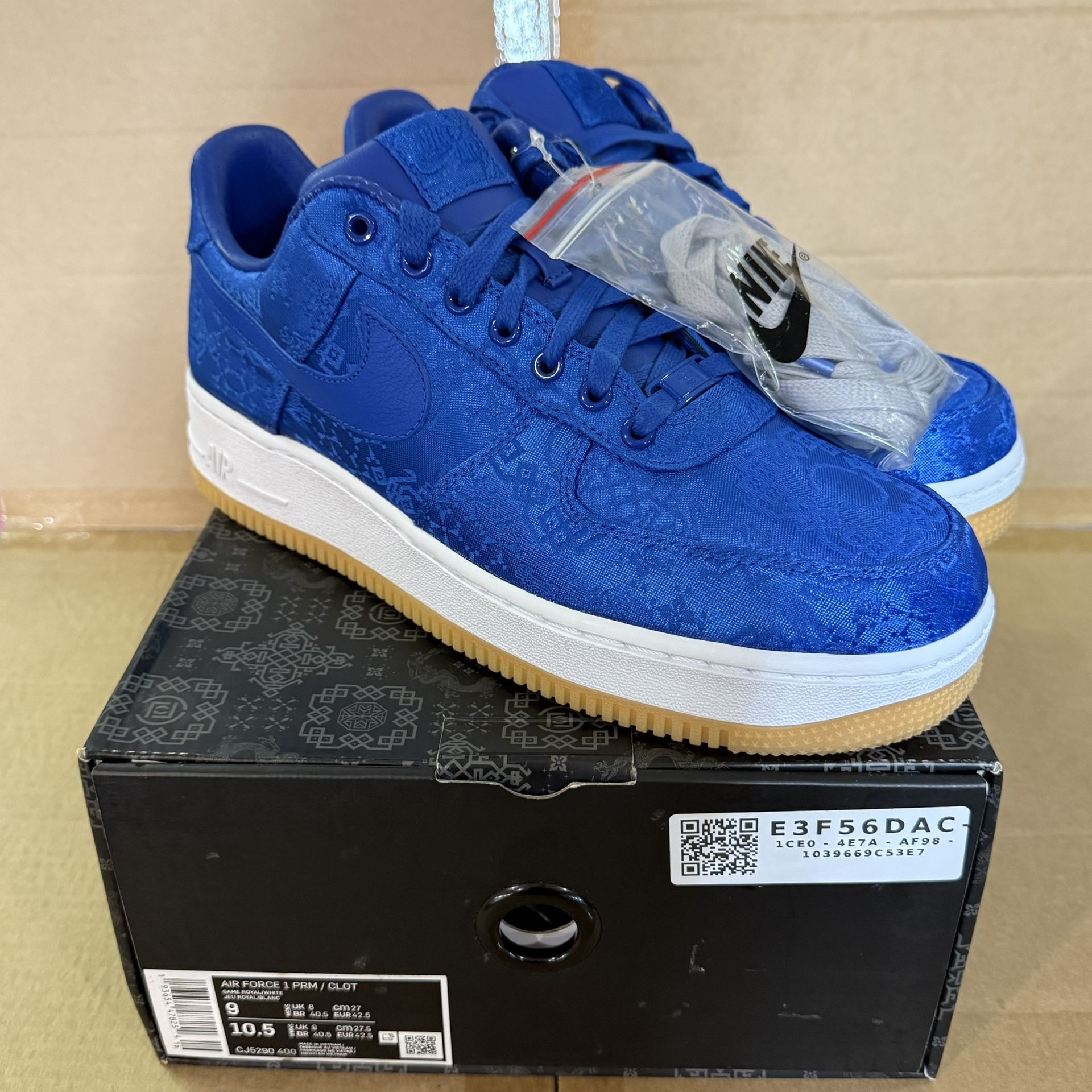 Nike Air Force 1 Low x CLOT- Blue Silk- 9M/10.5W