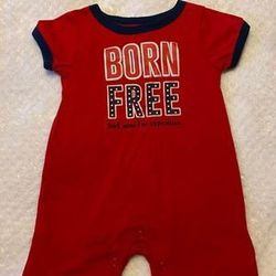 ‘Born Free but now I’m expensive ‘July 4th Independence Day Patriotic Romper Infant  size 6-9months