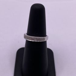 14K White Gold Diamond Band Ring
