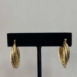 14K Line Hoops Earring 