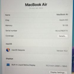 2023 Macbook Air M2 Chip