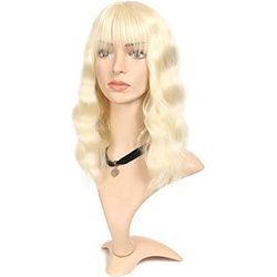 Blonde Wig With Bangs 14" Cosplay Wig For Women