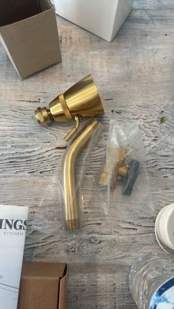 New brushed brass shower hardware