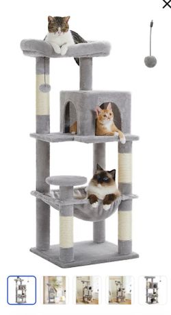 Multilevel hammock, plush condo, cat tree