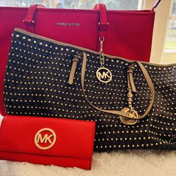 Two michael Kors totes And Wallet 