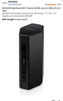 NETGEAR Nighthawk WiFi 7 Router RS140, Up to 2,250 sq ft, 5 Gbps