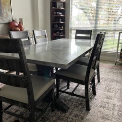Modern Dining Table with 6 Chairs