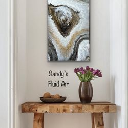Fluid Art Original Painting, 15x30x1.5