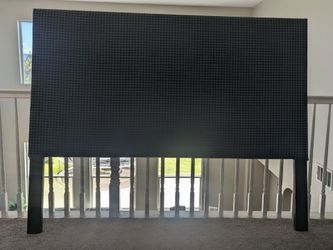 *Free* King Headboard Tall Upholstered Blue Twead