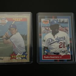 Dodgers Steve Sax & Pedro Guerrerro (2) Card Lot