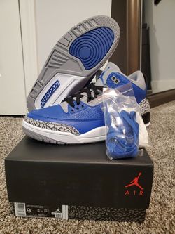 Jordan 3s" blue cements" size9 DS brandnew