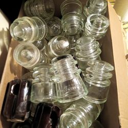 Vintage Glass Electric Pole Insulaters 