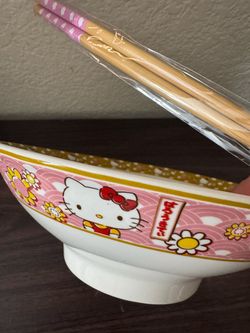 Hello Kitty Ceramic Ramen Bowl with Chopsticks it’s Big 💕🍜!