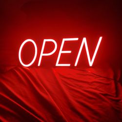 Flourescent Open Sign With Power Cord