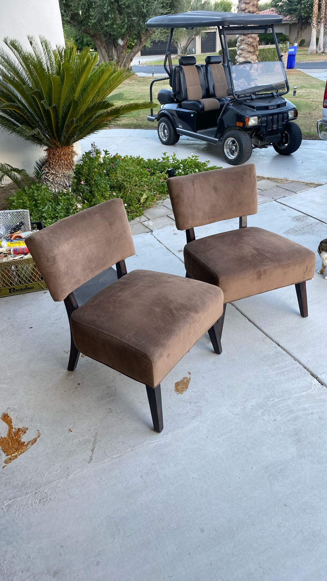 Beautiful brown suede chairs