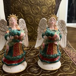 Fitz  and Floyd Christmas Candle Holders  