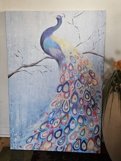 Peacock , Beautiful  convas Painting 36"x 24"