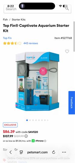 20 gallon hexagon tank w/ everything needed including decorations