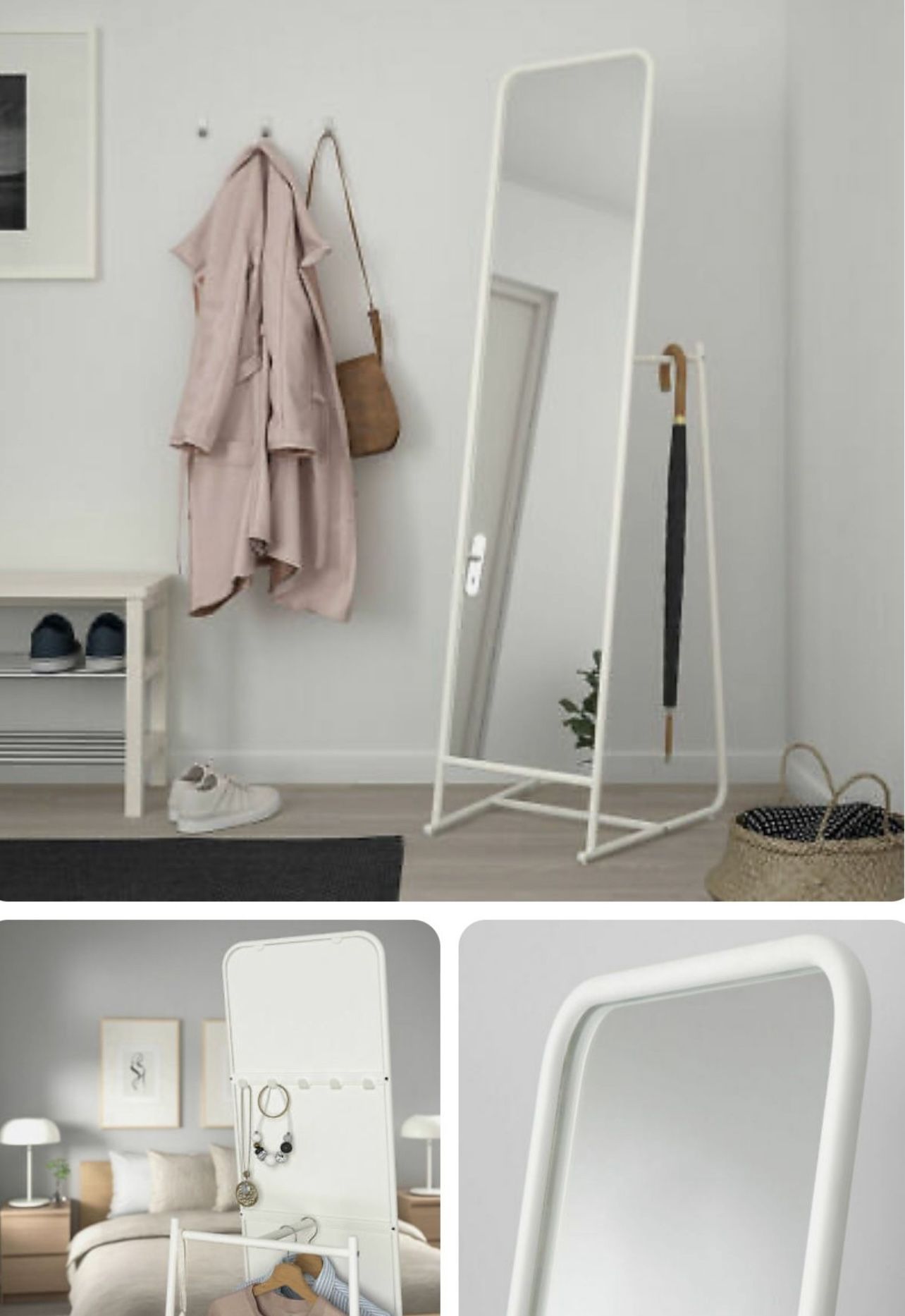 IKEA KNAPPER WHITE FLOOR MIRROR