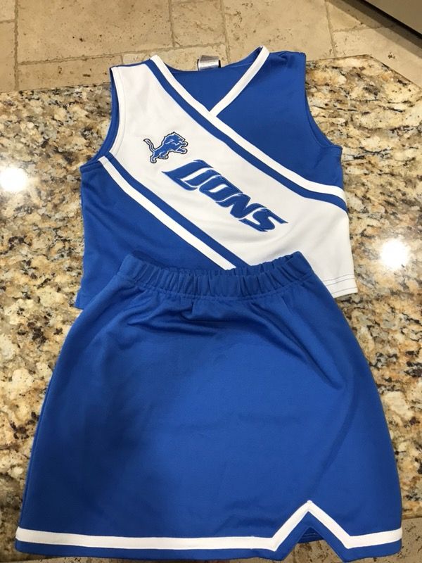 Girls 2 piece Detroit Lions cheerleading outfit Size 14 for Sale in ...