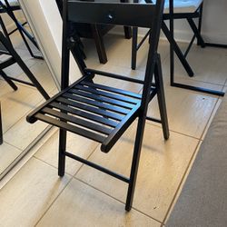 2 Wood Black chairs