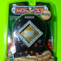 NEW 1999 NOS Hasbro Monopoly Jackpot Casino Slots Style HandHeld Electronic LCD Video Board Game 3 Modes + Speech / Sound Effects NIB