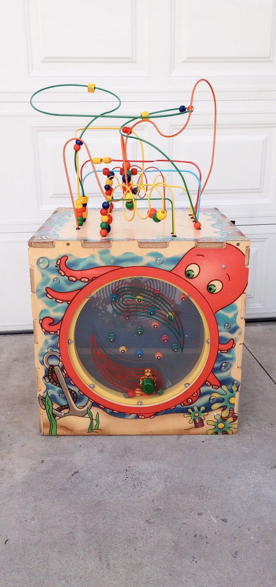 Wooden Toy Sea Life Waiting Room Play Cube 23 1/2" W X 23 1/2" D X 23 1/2" T