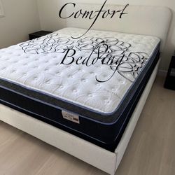 Queen Size Mattress Pillow Top New 12” Bed Frame Not Included