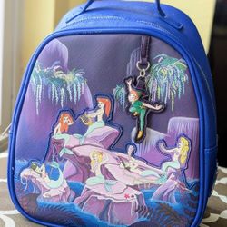 Loungefly Peter Pan Mermaid Lagoon Mini Backpack – Rare Disney Bag!