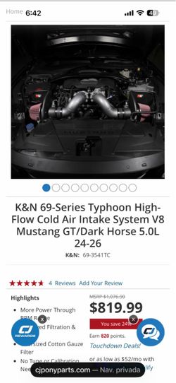 Intake for Mustang 2024-2026 Kit