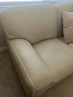 Leather loveseat