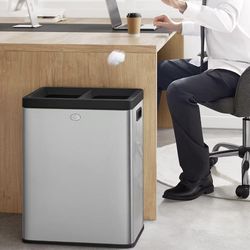 2 x 6.6 Gallon Open Top Trash Can