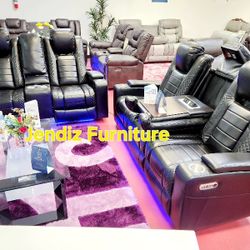 💥Brand New Power Reclining Sofa Set With Power Adjustable Headrest,  Led Lights And USB 💥