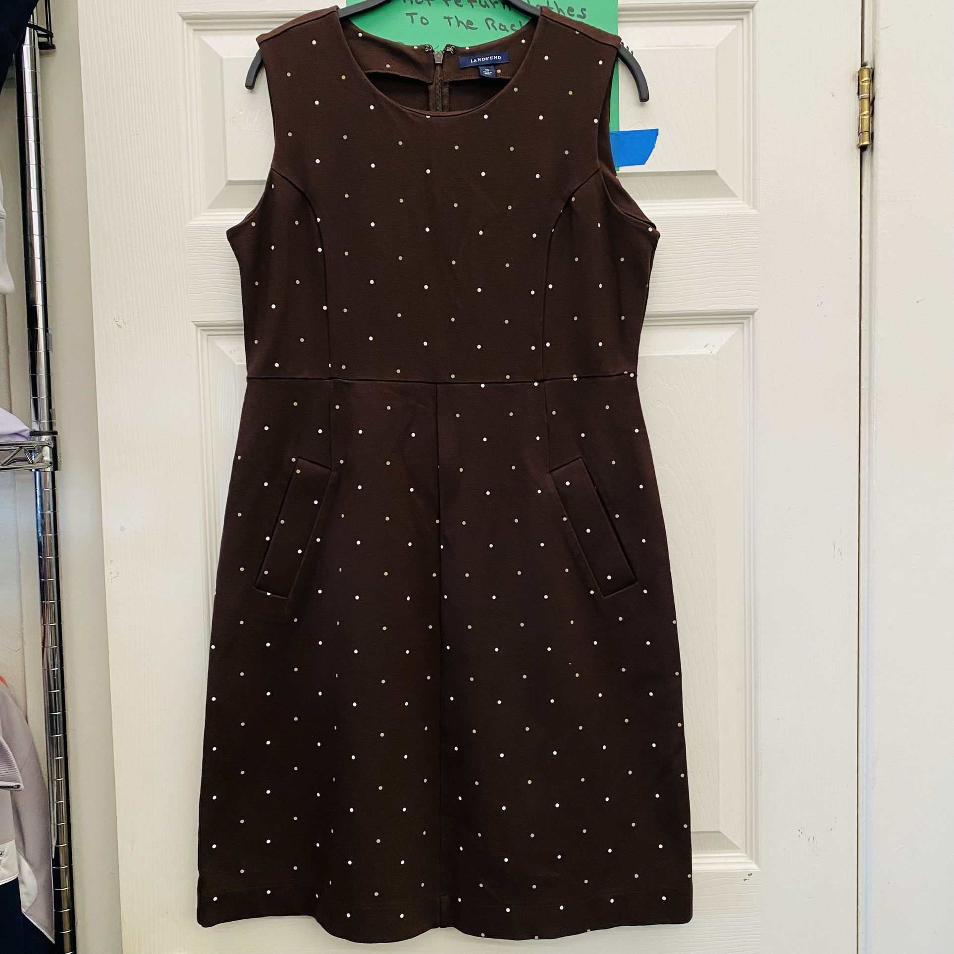 Brown Polka Dot Dress By land’s End 