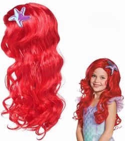 Kids Little Mermaid Ariel Red Costume Wig