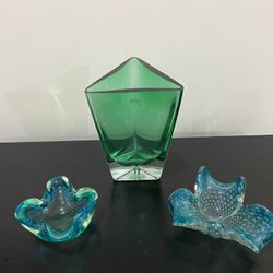 Murano Style Glass Sculptures, 3 Piece Set. Like New Condition! 