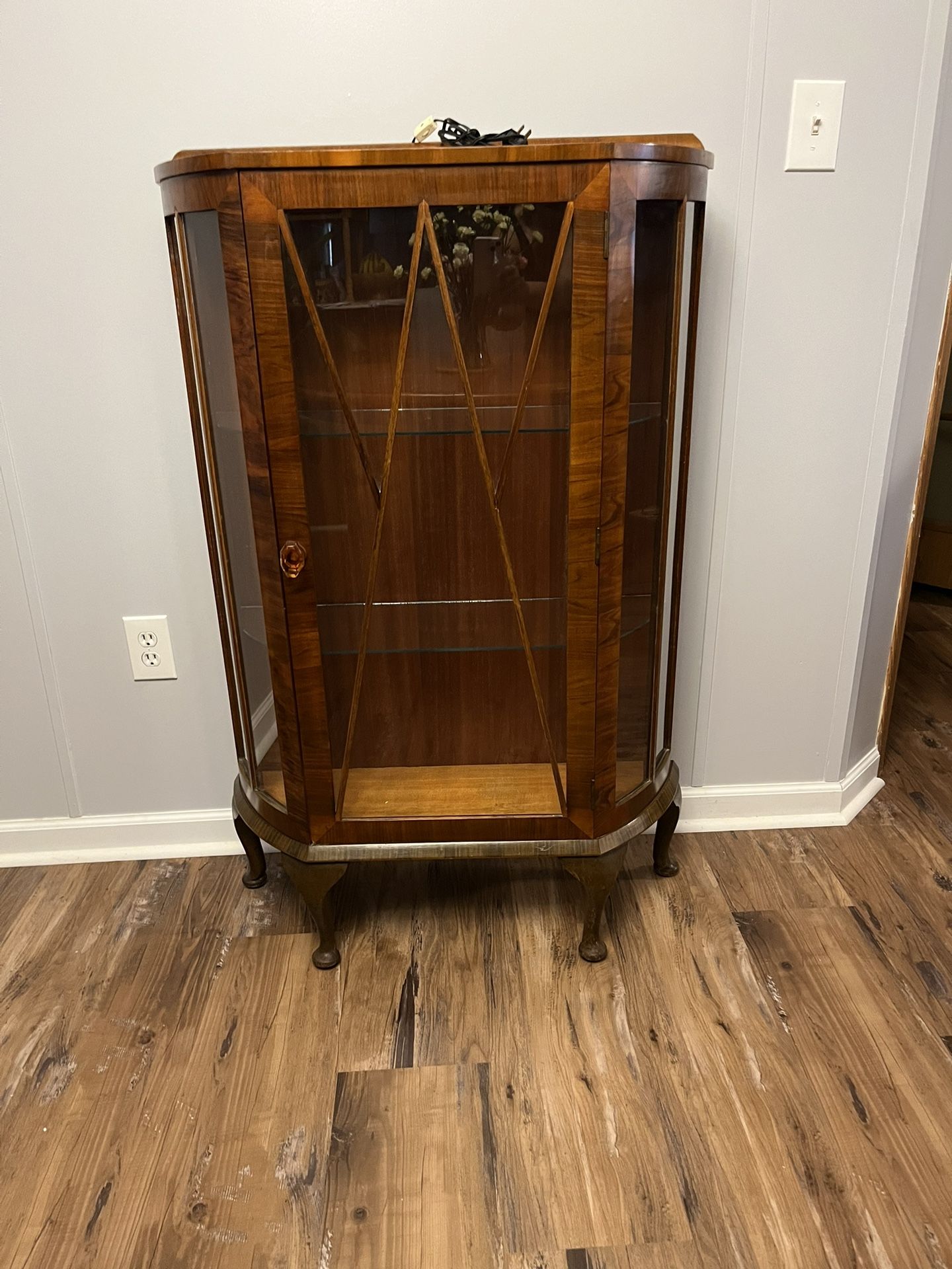 Vintage Bow Front China Cabinet