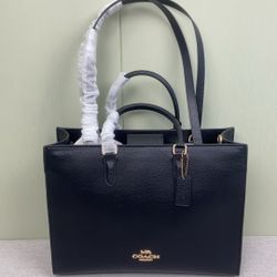 Coach Maggie Small Tote in Gold/Walnut/Tan Block Canvas CY676