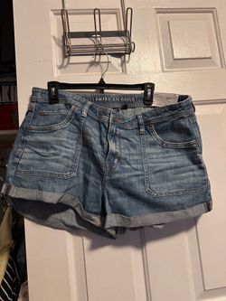 American Eagle Dreamy Drape Easy Shortie denim shorts