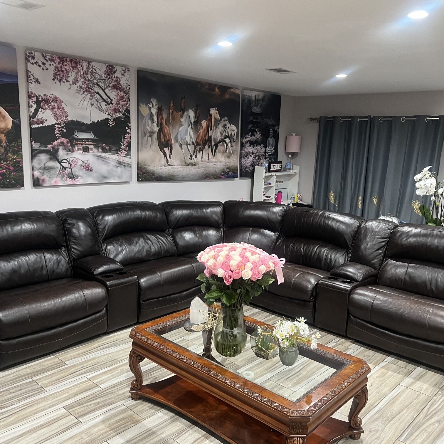 Genuine Leather Sectional