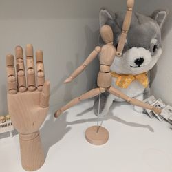 Ikea Wood Hand And Person Statue Art Decor Figurine