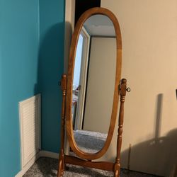 Solid Wood Full-Length Cheval Mirror- Tilting, Vintage 