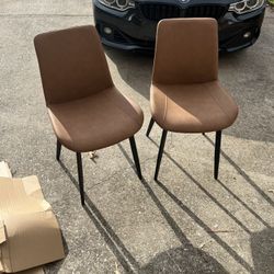 32.4"H Modern Upholstered Dining Chairs, Faux Leather Back with Steel Legs for Kitchen, Dining, Living, Reception, Office Guest Chairs, and Outdoor